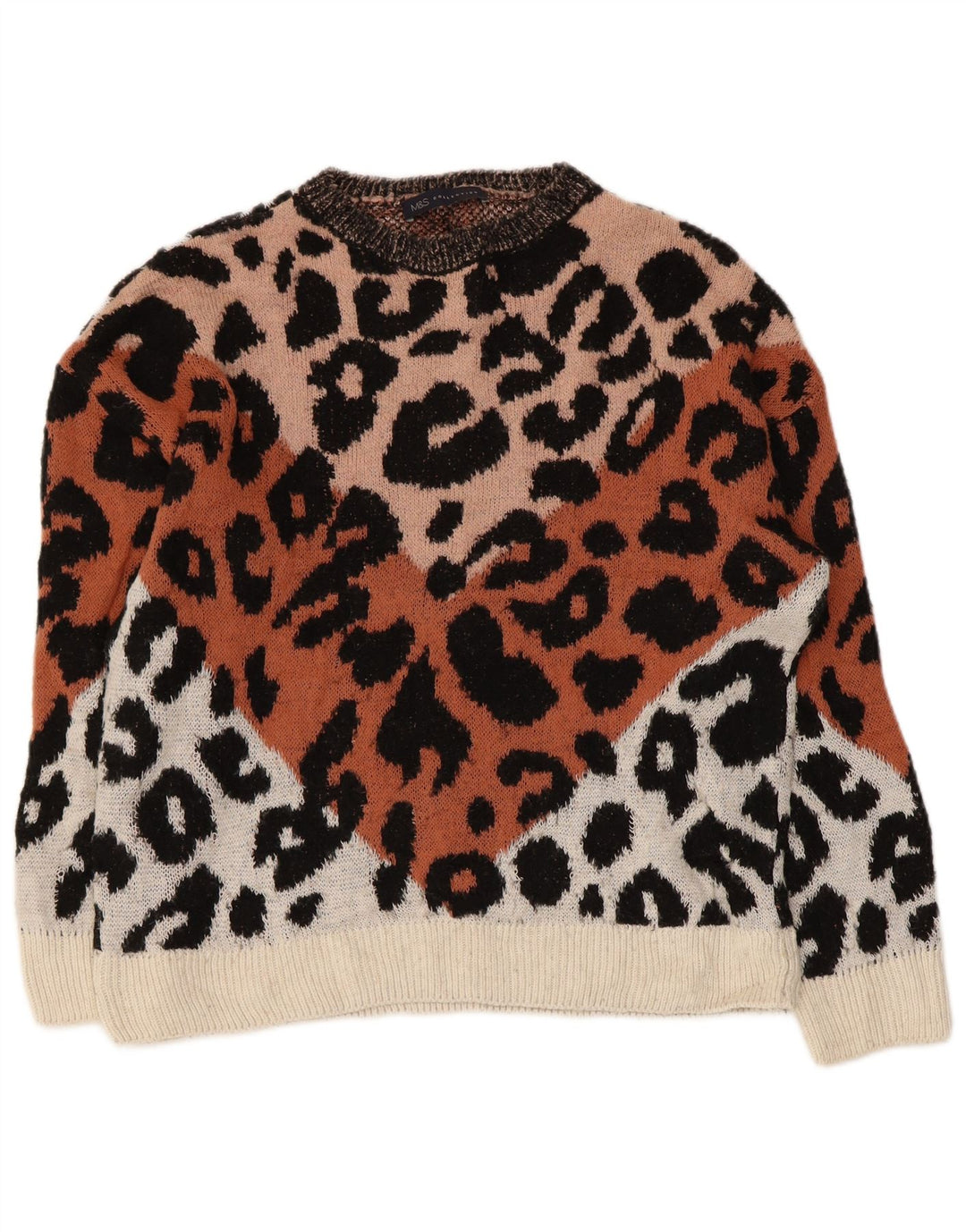 Marks & Spencer Damski sweter z dekoltem w łódkę, UK 14, średni, wielokolorowy