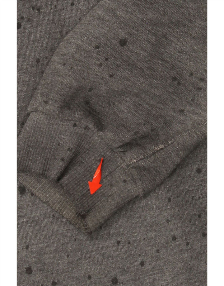 SUPERDRY Męski sweter z kapturem i grafiką XL, szary, bawełniany w cętki