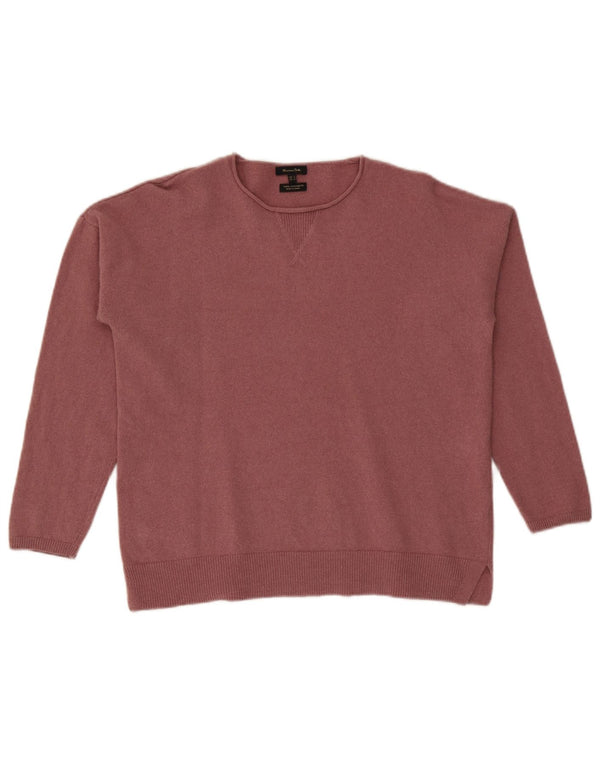 Damski sweter oversize Massimo Dutti z okrągłym dekoltem, UK 10, mały, różowy