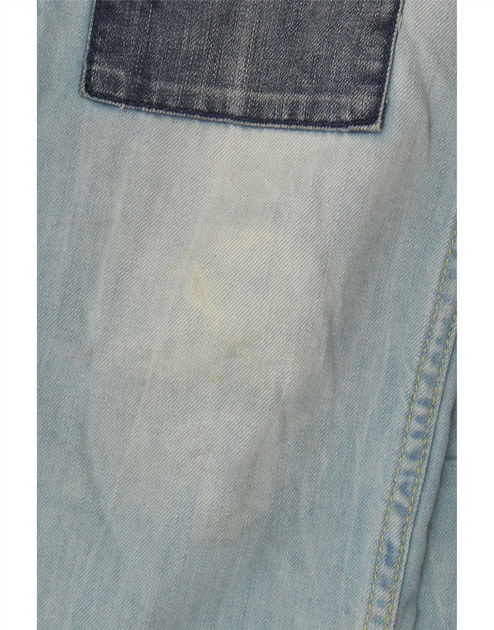 Desigual damskie jeansy slim W30 L28 niebieskie patchworkowe bawełniane