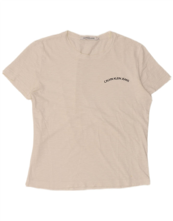 T-shirt damski Calvin Klein Jeans Top UK 14 Średni biały