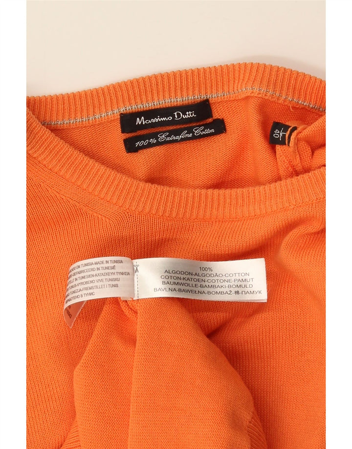 Męski sweter Massimo Dutti z dekoltem w łódkę, duży, pomarańczowy, bawełniany