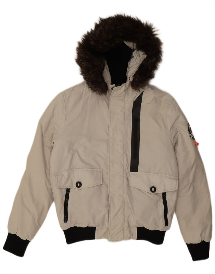 Męska kurtka bomber Superdry Everest Mountain Parka UK 40, duża biała