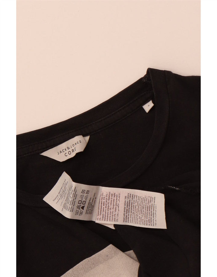 Męski T-shirt z grafiką Jack & Jones, mały, czarny, bawełniany