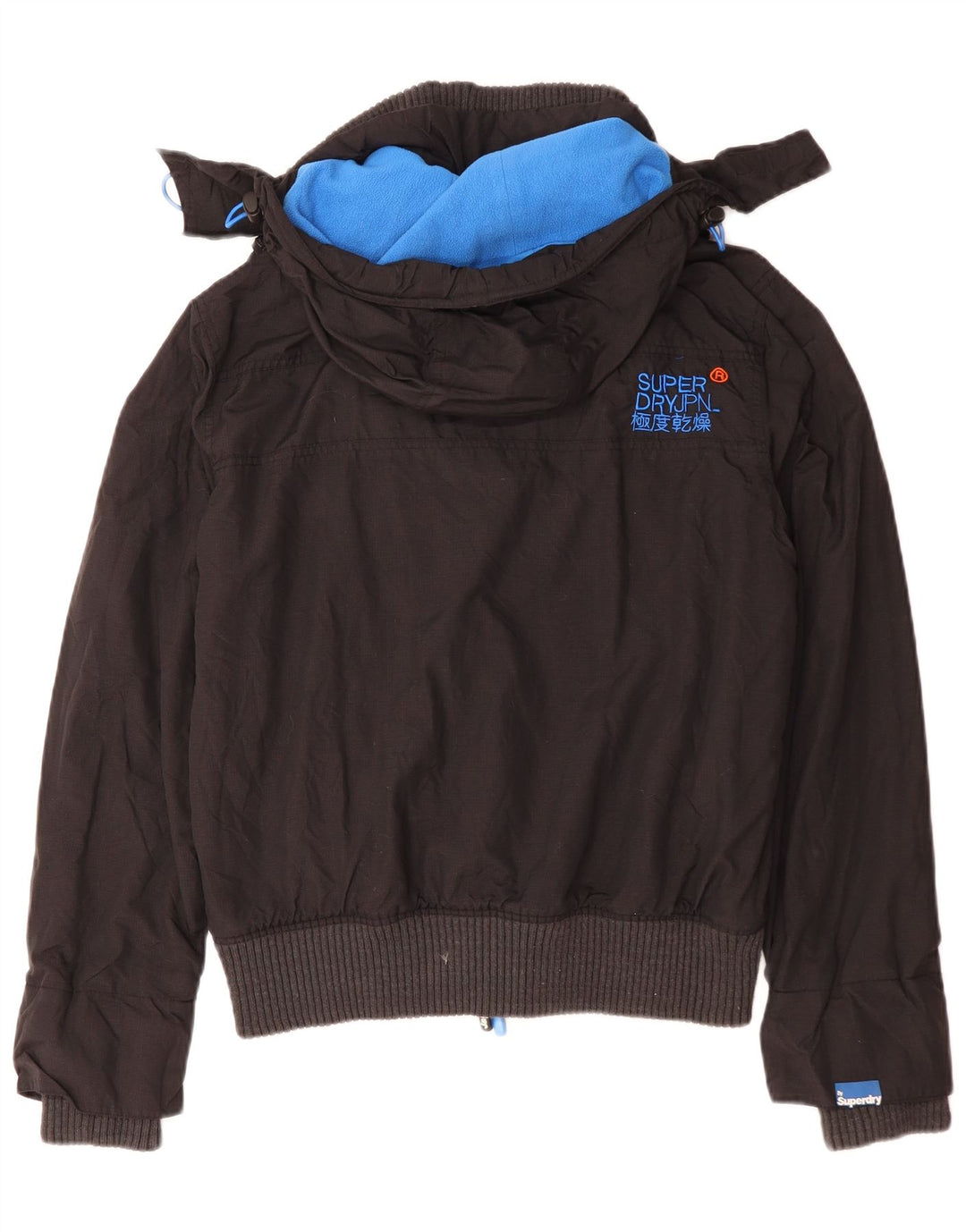 Męska kurtka wiatrówka z kapturem Superdry Windbomber UK 40, duża czarna