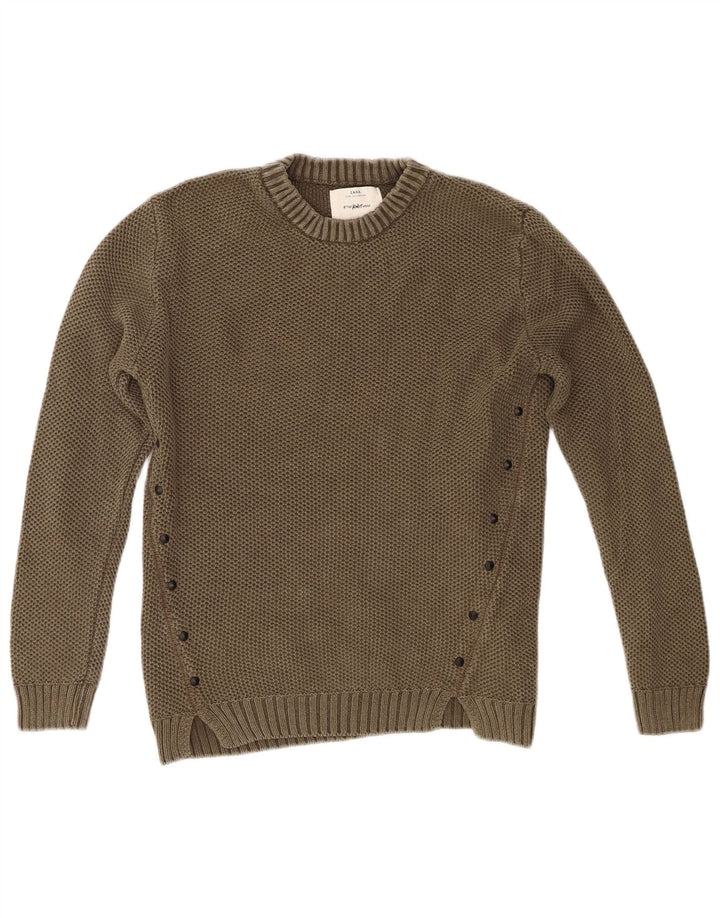Sweter chłopięcy Zara z okrągłym dekoltem, 9-10 lat, khaki