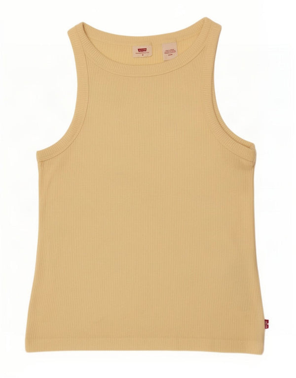 Levi's Womens Vest Top UK 12 Medium Yellow Modal