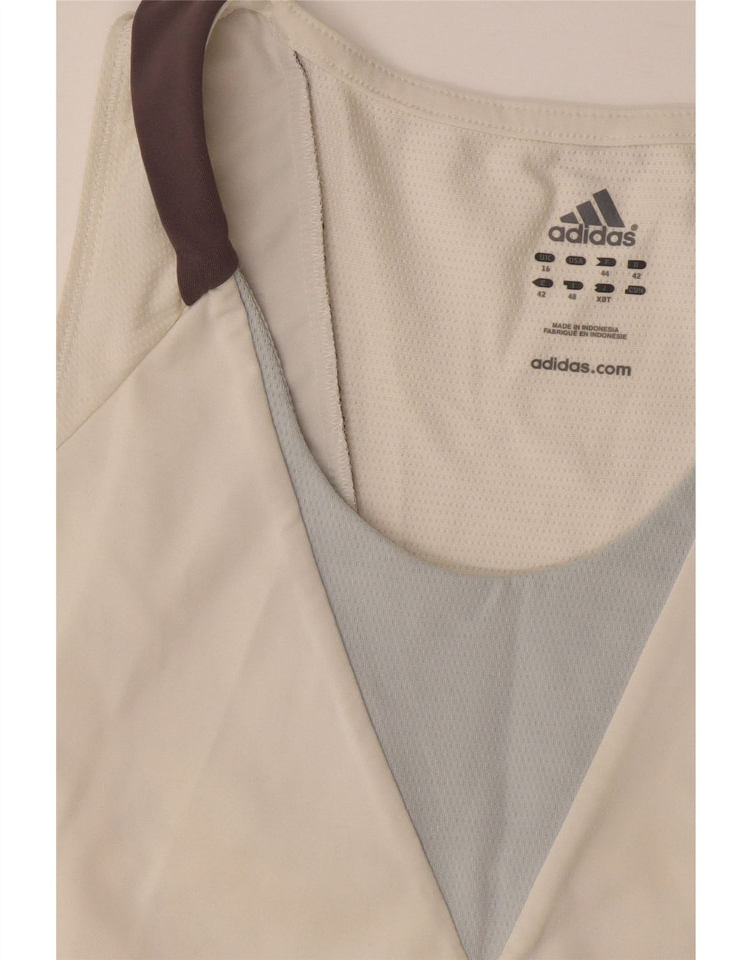 Damska kamizelka Adidas Climacool Top UK 16, duża, biała, z blokami kolorów