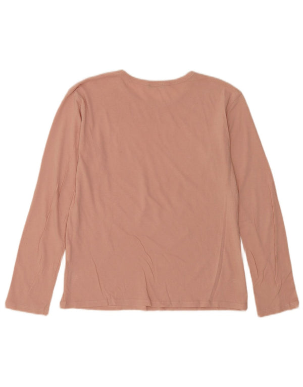 Dziewczęcy graficzny top Benetton z długim rękawem 11-12 lat 2XL, różowa bawełna