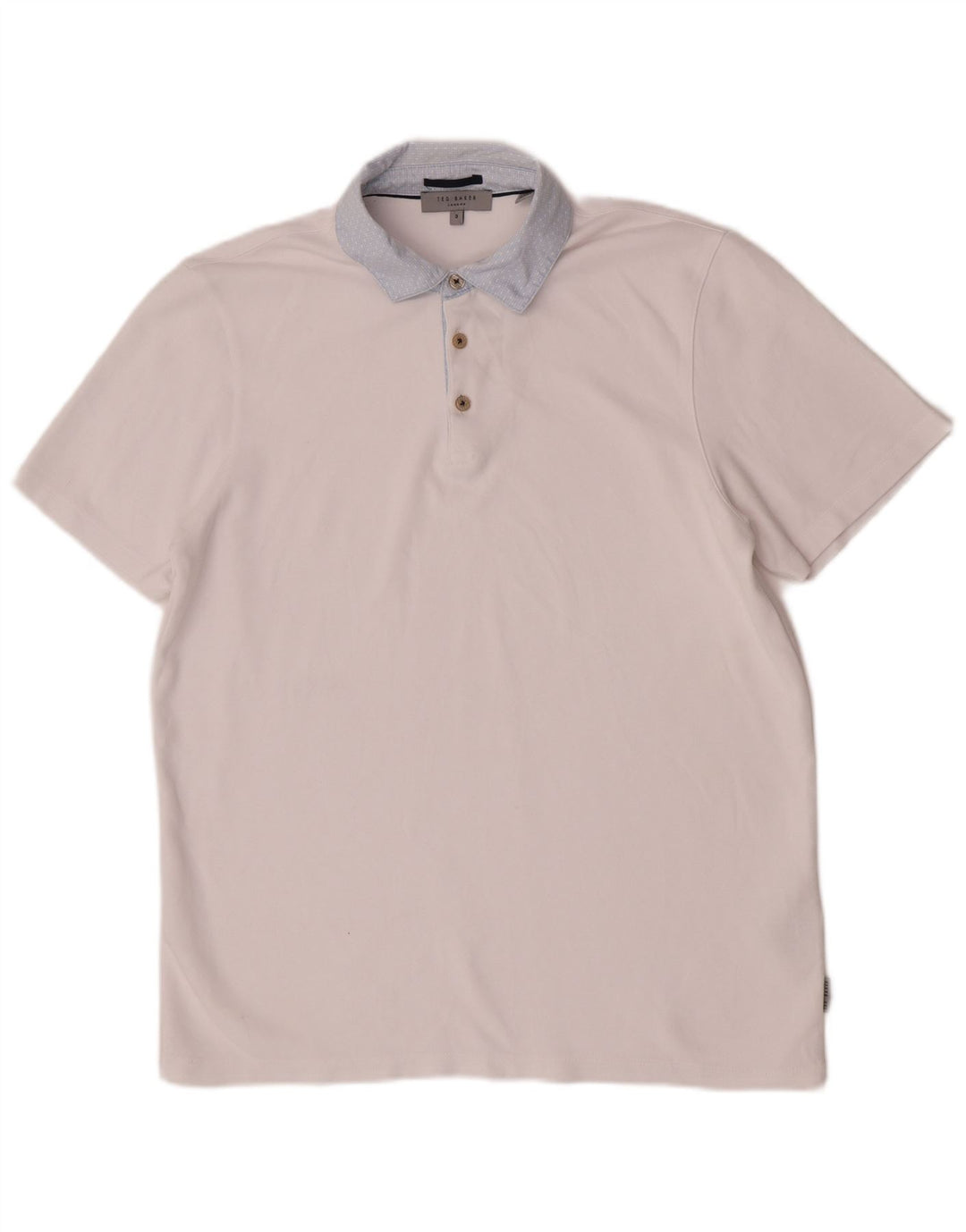 Męska koszulka polo Ted Baker, rozmiar 3, średnia biała wiskoza