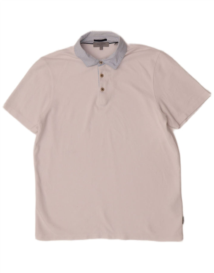 Męska koszulka polo Ted Baker, rozmiar 3, średnia biała wiskoza