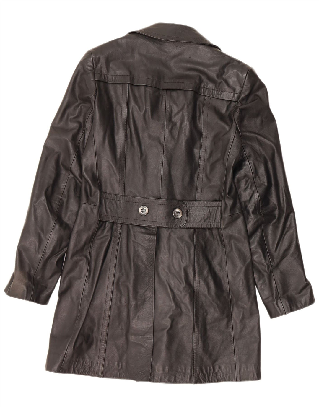 Męski płaszcz skórzany VINTAGE IT 48 Średniej czarnej skóry