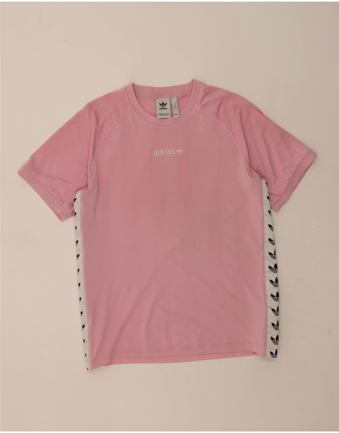 Męska koszulka z grafiką Adidas, duża, różowa, poliestrowa z blokami kolorów