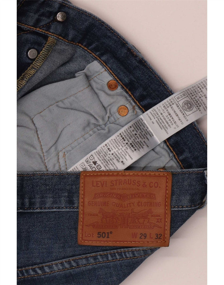 Męskie dżinsy Levi's 501 Straight W29 L32 Niebieskie bawełniane