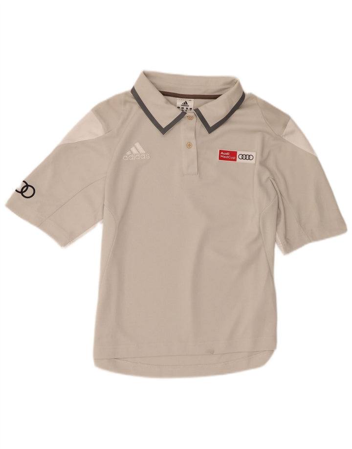 Damska koszulka polo Adidas Graphic UK 14 Średni szary poliester