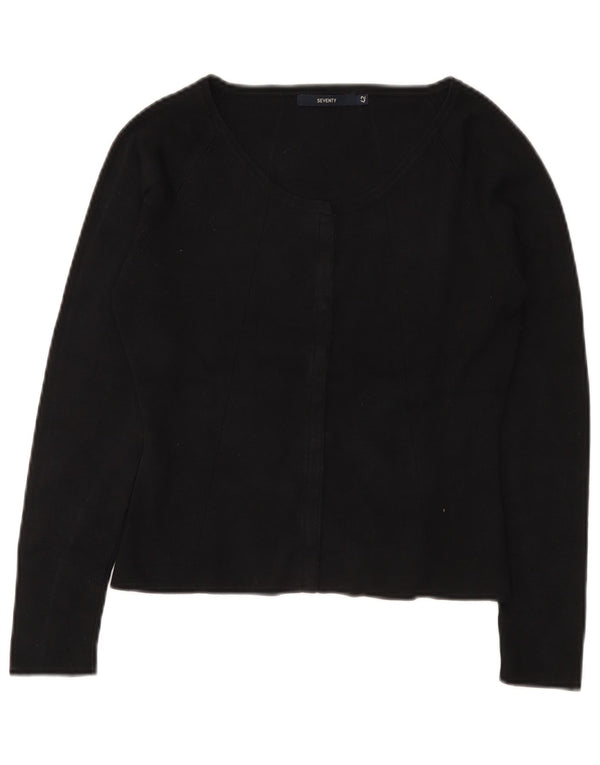 Damski sweter rozpinany Seventy IT 42 Średni czarny jedwab