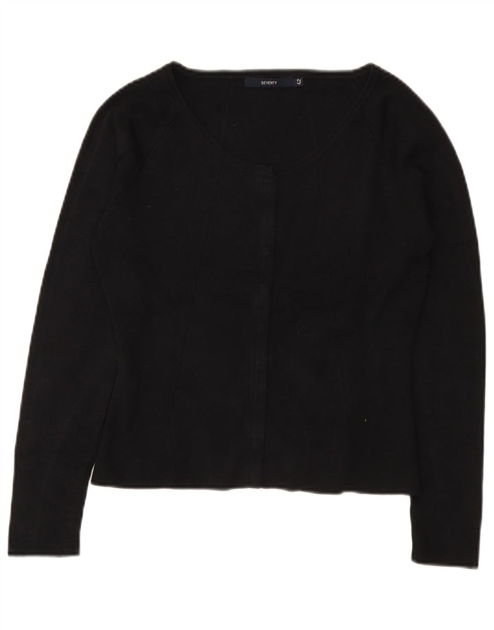 Damski sweter rozpinany Seventy IT 42 Średni czarny jedwab
