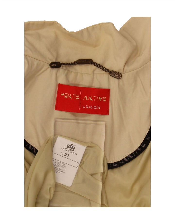 PERTE BY KRIZIA Womens Bomber Jacket UK 21 3XL Beige Cotton Vintage Perte by Krizia and Second-Hand Perte by Krizia from Messina Hembry 