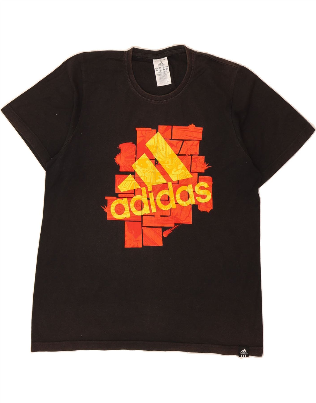 ADIDAS Mens Graphic T-Shirt Top Medium Black Cotton Vintage Adidas and Second-Hand Adidas from Messina Hembry 