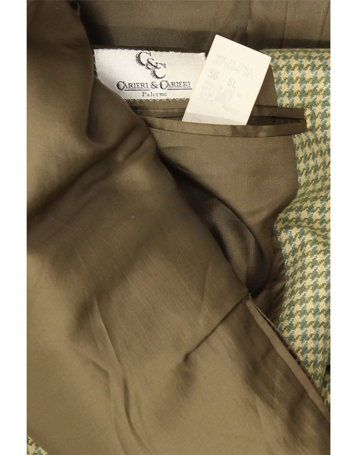 Carieri&Carieri Męska marynarka zapinana na 2 guziki IT 56 3XL Zielona pepitka
