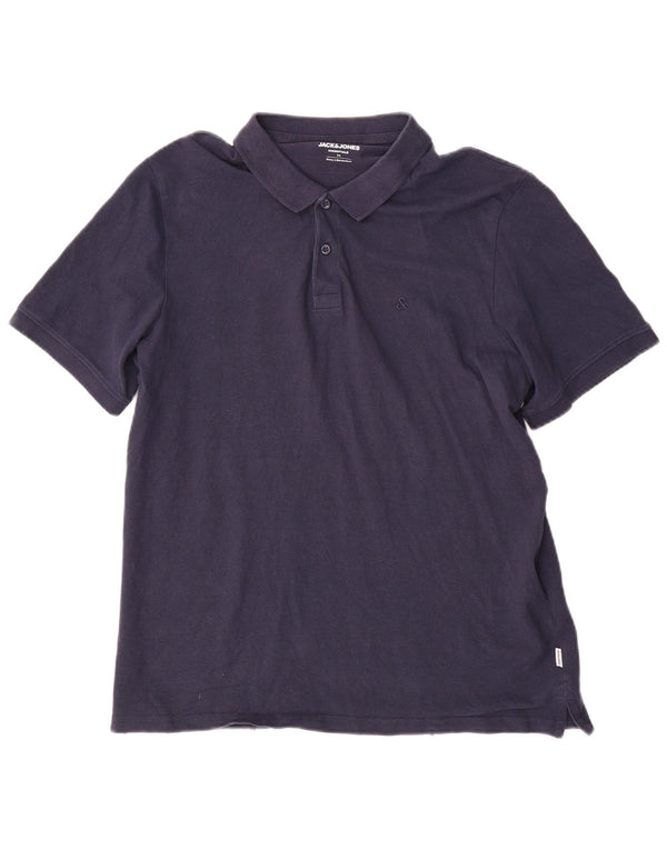 Męska koszulka polo Jack & Jones, średnia, granatowa, bawełniana