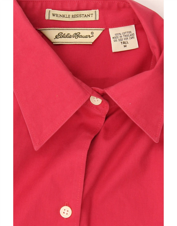 EDDIE BAUER Womens Tall Shirt UK 14 Medium Red Cotton Vintage Eddie Bauer and Second-Hand Eddie Bauer from Messina Hembry 