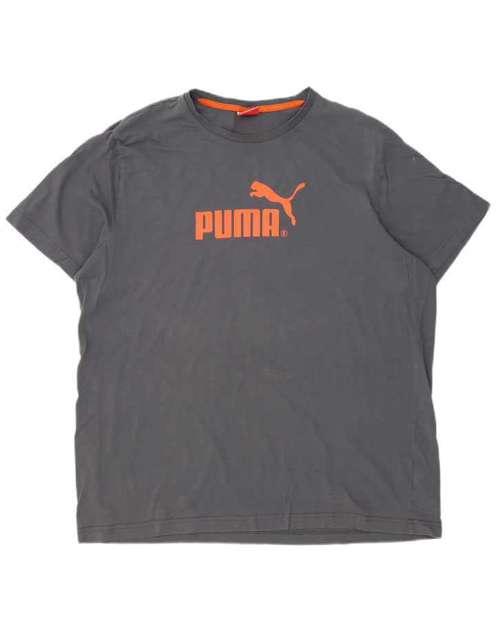 Męska koszulka z grafiką Puma Top 2XL Szara bawełna
