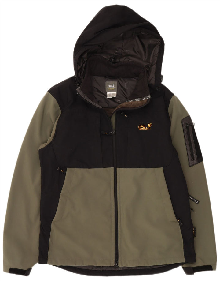Męska kurtka wiatrówka JACK WOLFSKIN UK 36/38, średni khaki, blok kolorów