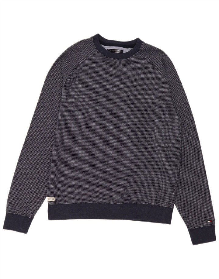 Męska bluza Tommy Hilfiger Sweter Średni granatowy, bawełniany