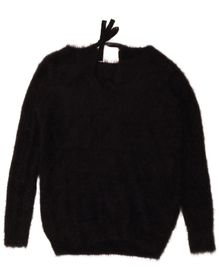 Damski sweter Oasis z dekoltem w łódkę UK 10, mały, czarny poliamid