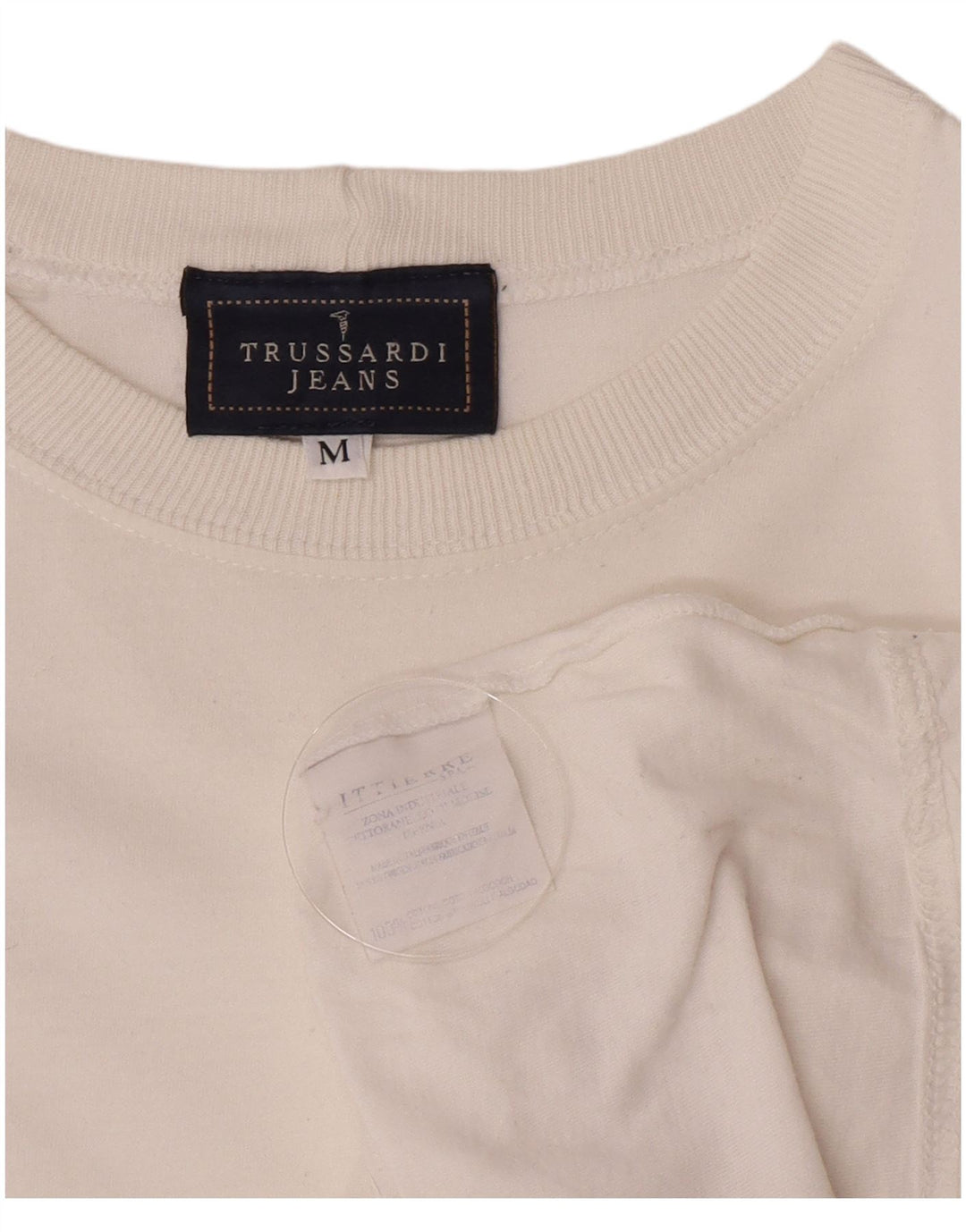 Męska koszulka z grafiką Trussardi Jeans Top, średnia biała bawełna