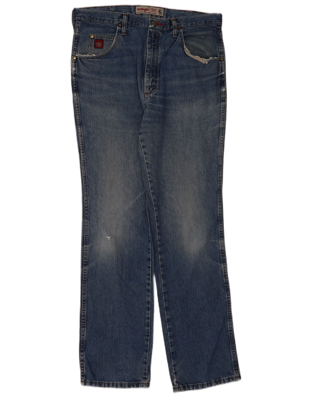WRANGLER Męskie proste dżinsy W36 L34 Niebieskie, bawełniane