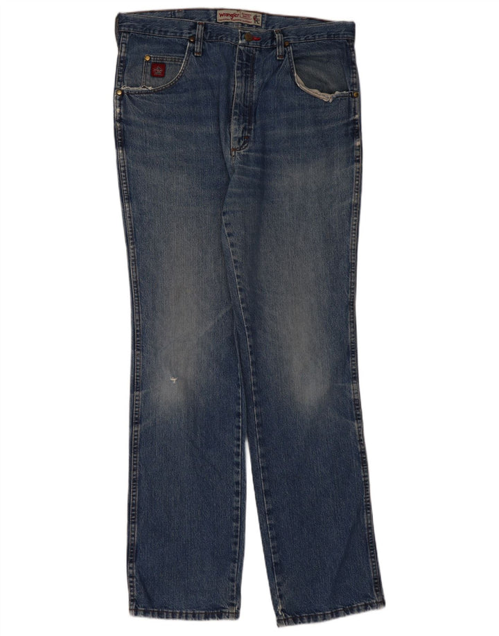 WRANGLER Męskie proste dżinsy W36 L34 Niebieskie, bawełniane