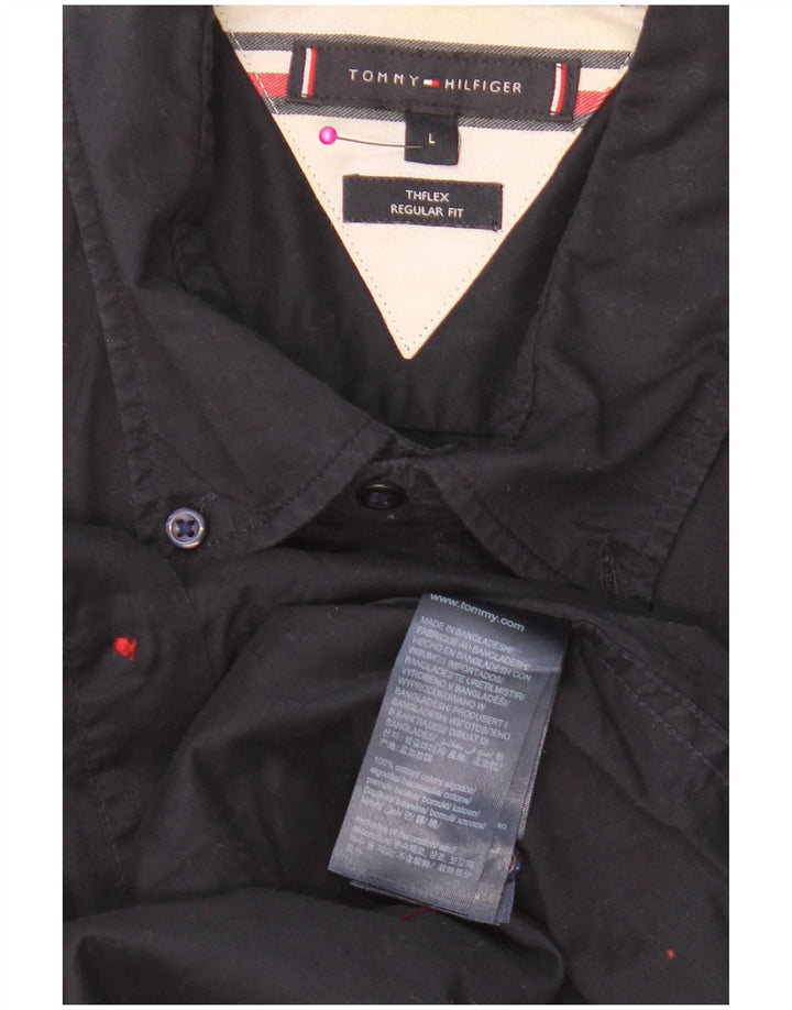 Męska koszula o regularnym kroju TOMMY HILFIGER, duża, granatowa, bawełniana