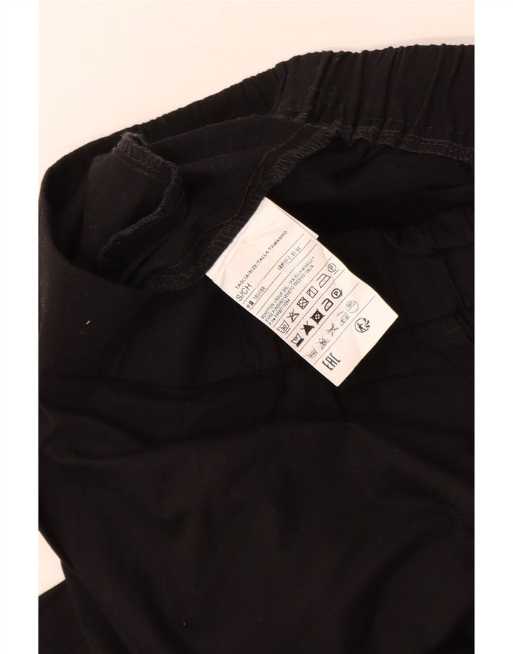 Spodnie damskie BENETTON Chino z szeroką nogawką, małe W26 L29, czarne, bawełniane