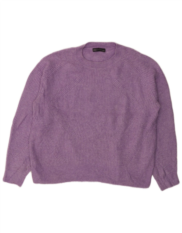 MARKS & SPENCER Damski sweter z okrągłym dekoltem, UK 16, duży fiolet