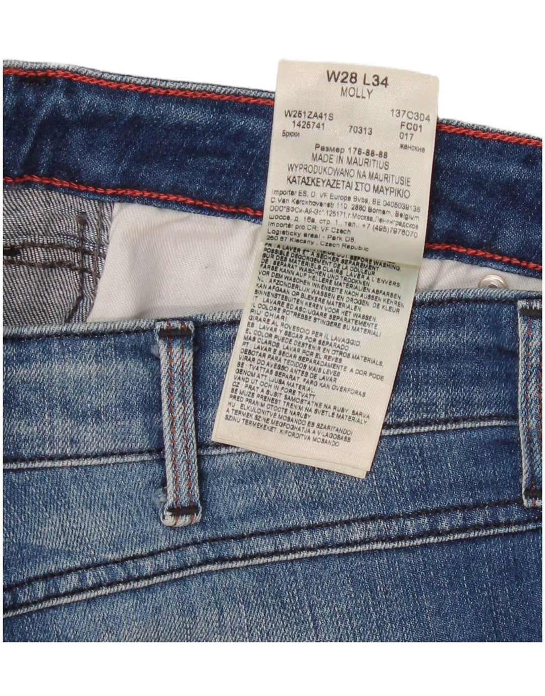 Damskie jeansy Wrangler Molly Slim W28 L34 Niebieskie bawełniane