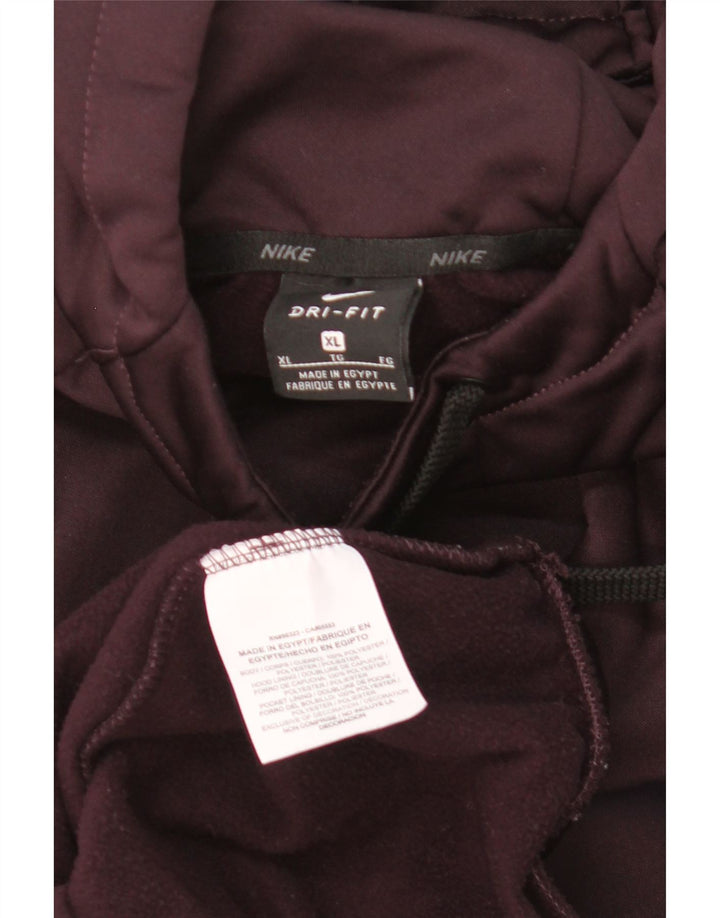 Męska bluza z kapturem Nike Dri Fit XL, bordowy poliester