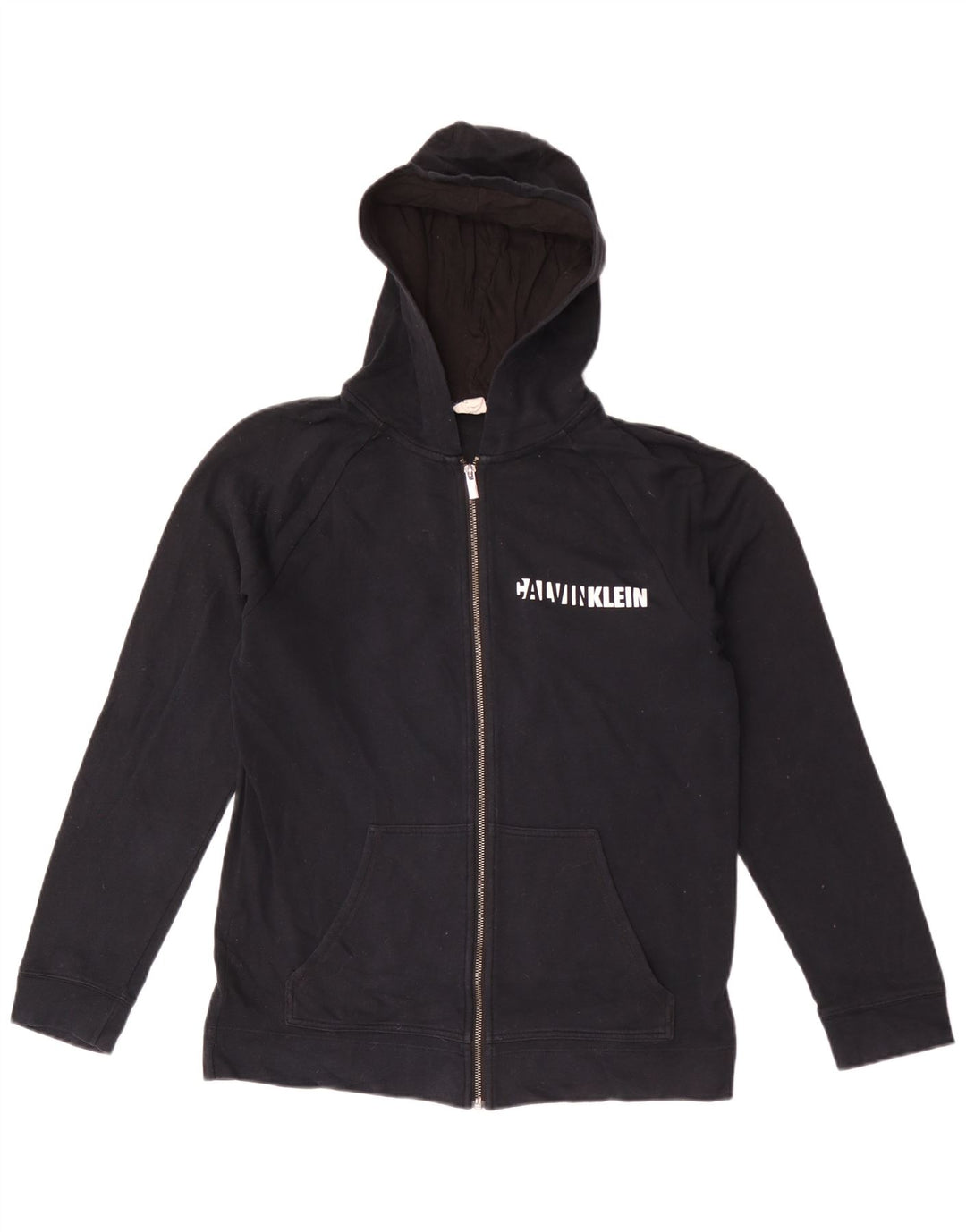 Męski sweter z kapturem i zamkiem błyskawicznym Calvin Klein, średni czarny