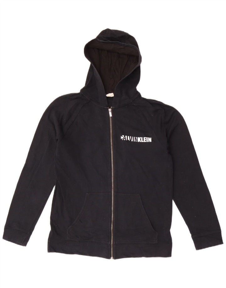 Męski sweter z kapturem i zamkiem błyskawicznym Calvin Klein, średni czarny