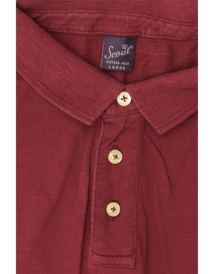 SCOUT Mens Polo Shirt Large Red Cotton Vintage Scout and Second-Hand Scout from Messina Hembry 