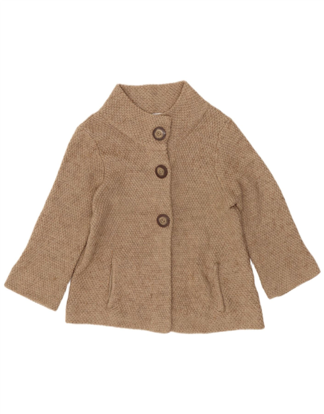 Marks & Spencer Damski sweter rozpinany z rękawem 3/4, UK 12, średni beż