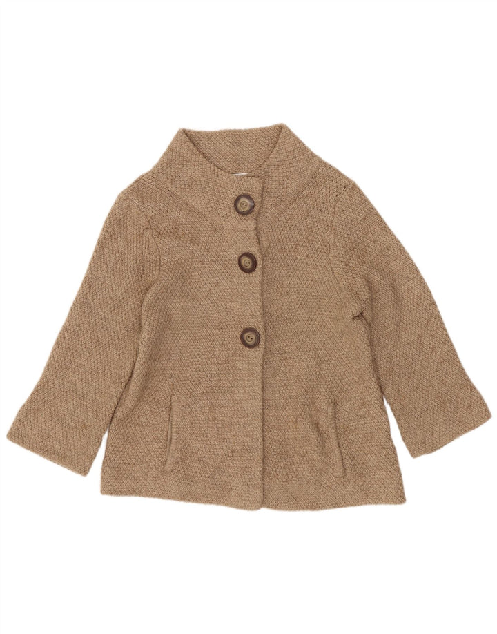 Marks & Spencer Damski sweter rozpinany z rękawem 3/4, UK 12, średni beż