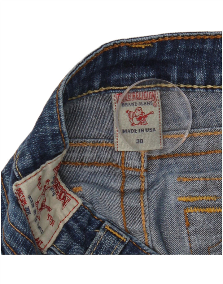 Damskie jeansy slim TRUE RELIGION W30 L30 Niebieskie, bawełniane