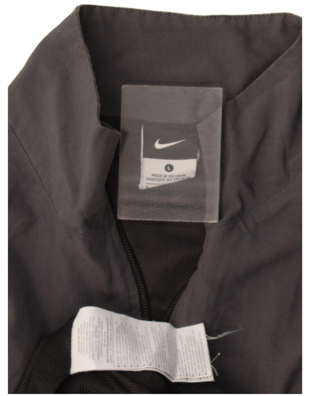 Męska kurtka dresowa Nike, duża, szara, poliestrowa z blokami kolorów