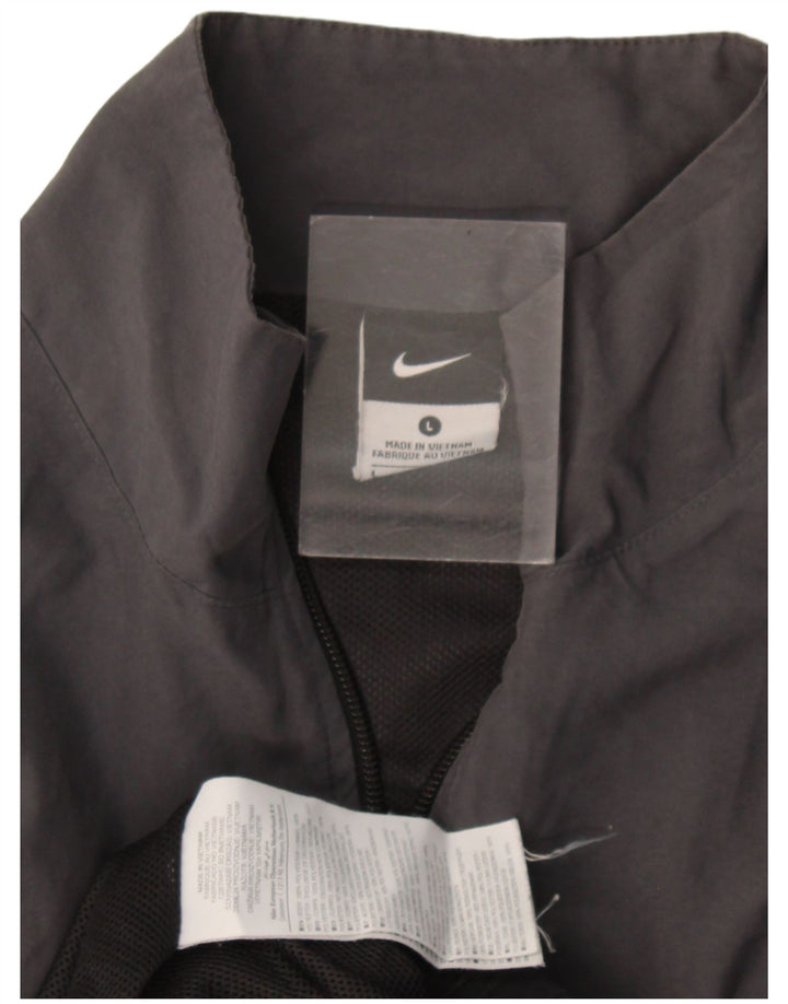 Męska kurtka dresowa Nike, duża, szara, poliestrowa z blokami kolorów