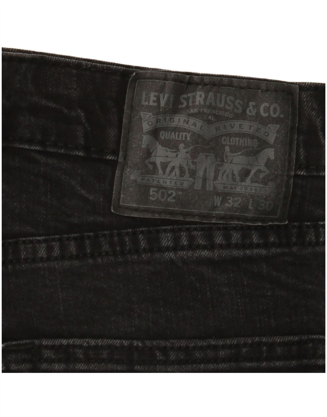 Męskie jeansy LEVI'S 502 zwężane W32 L30, czarna bawełna
