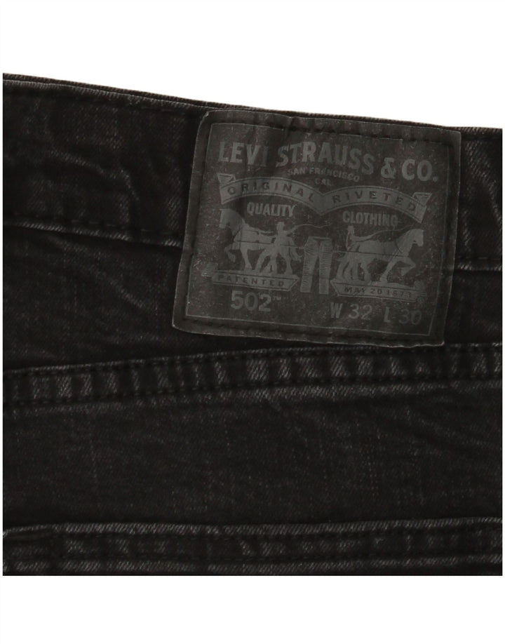 Męskie jeansy LEVI'S 502 zwężane W32 L30, czarna bawełna