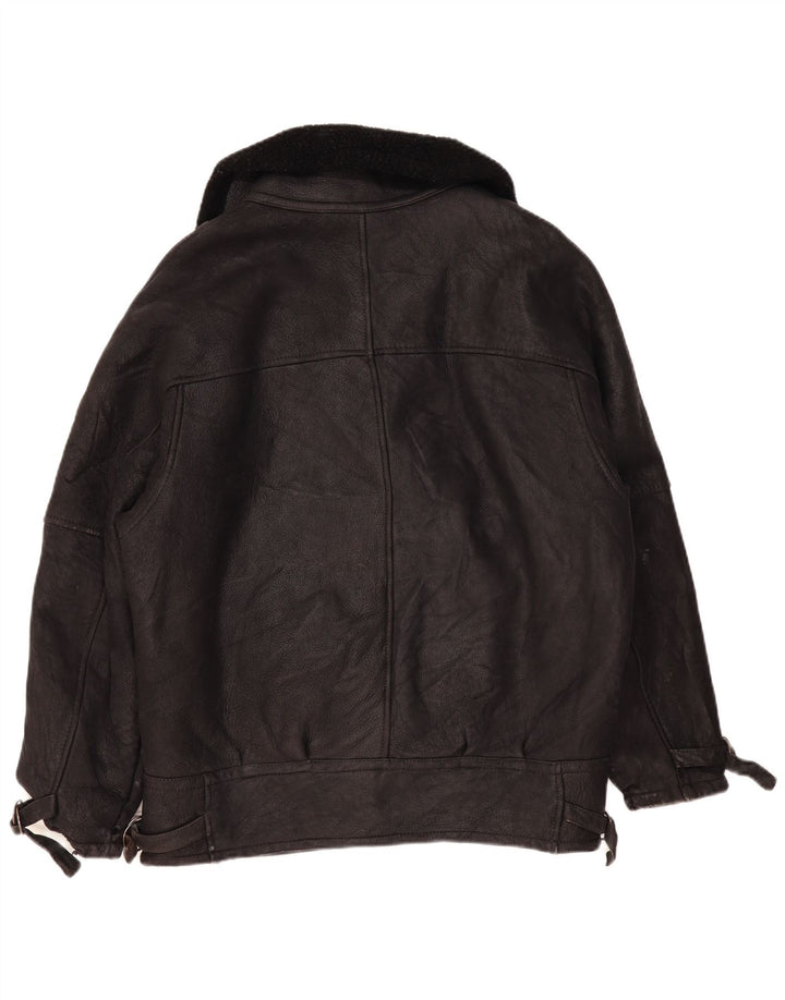 Vintage męska kurtka shearling UK 42 XL czarna