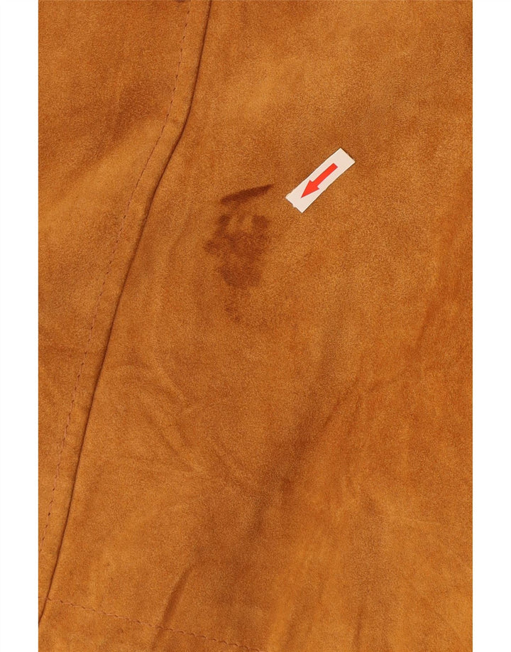 Vintage damska kurtka parka z kapturem, zamszowa, EU 40, średni brązowy zamsz